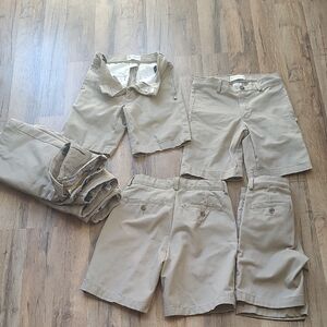 Kids Dennis School Uniform Tan Shorts 10slim Adjustable Lot 7